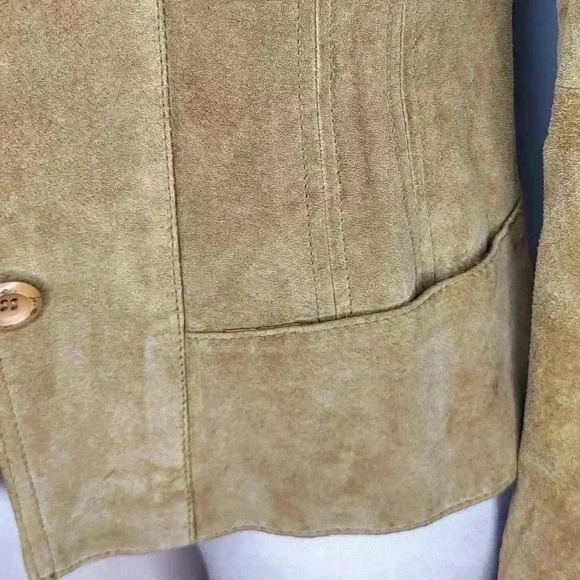 I.e Tan Genuine Leather Suede Jacket Leather Jacket Edgy Womens Size Unknown - Picture 5 of 11